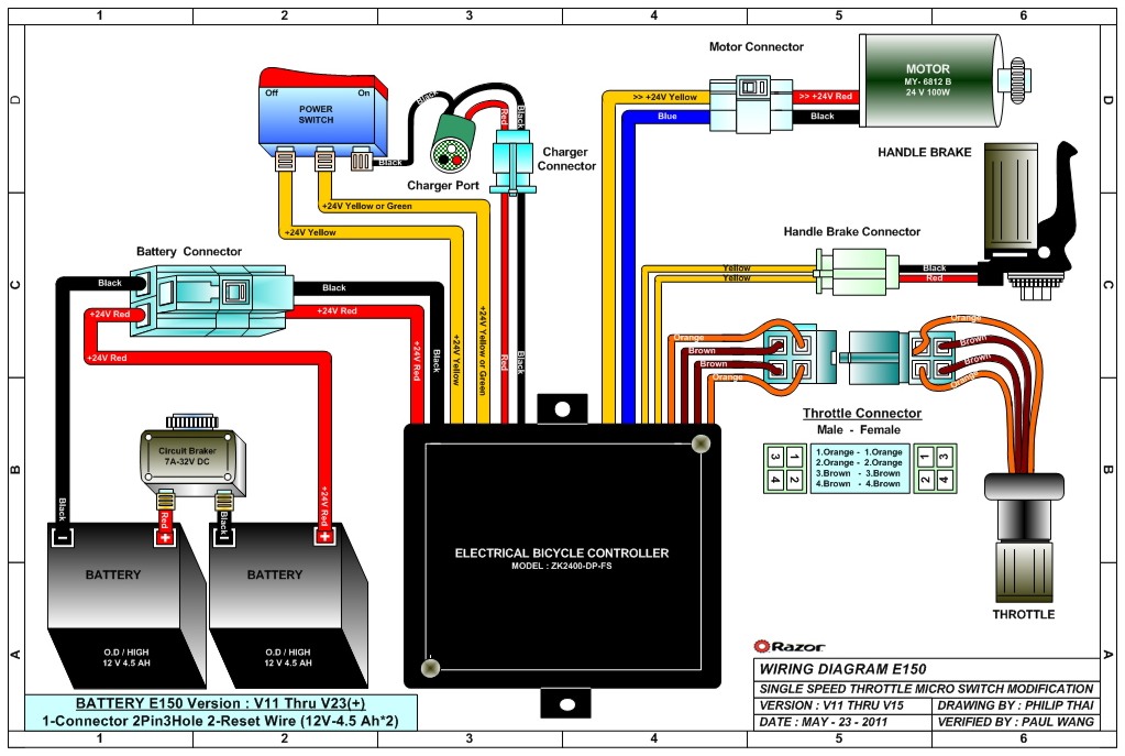 Razor E150 Electric Scooter Parts - ElectricScooterParts.com 110 dirt bike wiring diagrams 