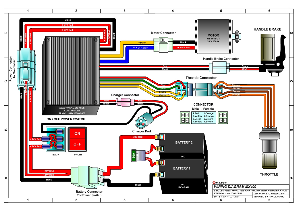 Razor MX400 Dirt Rocket Electric Dirt Bike Parts ... wiring diagram for rascal 600 scooter 