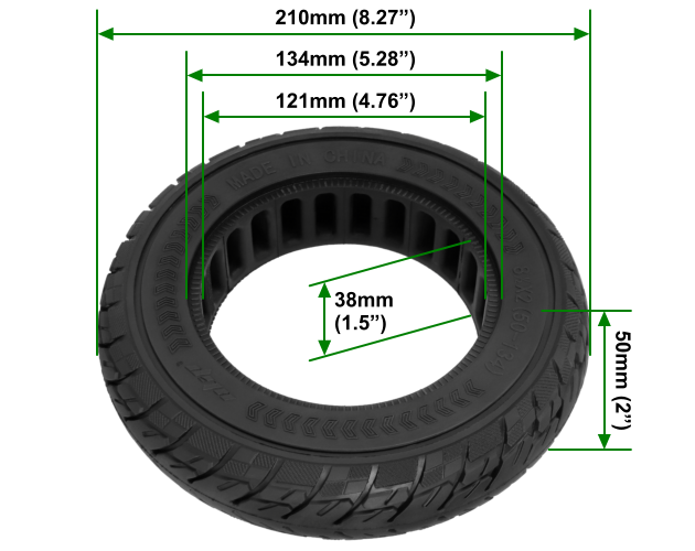 81/2x2 FlatFree Airless Electric Scooter Tire with 134mm ID TIR8